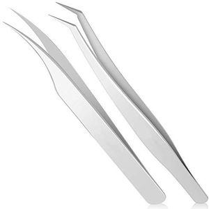 Utoolmart Wimperverlengingen, pincet, micro-magnetisch, roestvrij staal, precisie met dolfijnvormige en gebogen puntige punt, pincet voor wimperverlengingen, 1 stuk
