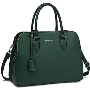 David Jones - Bugatti dameshandtas - top handvat imitatielederen tas - schouder- of crossbody draagtas met meerdere compartimenten en zakken - dames shopper elegante boodschappentas, Groen