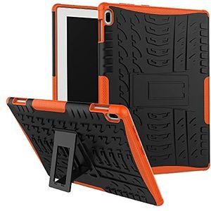 Tablet PC-hoes Tabletafdekking Compatible with Lenovo Tab 4 10 inch/TAB-X304F Text Texture Schokbestendig TPU + PC-beschermhoes met opvouwbare handvat Bescherming(Orange)