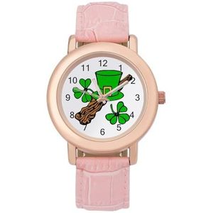 St Patrick's Day Horloges voor Vrouwen Mode Sport Horloge Dames Lederen Horloge
