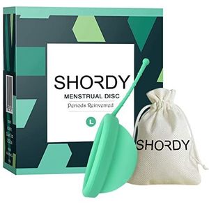 SHORDY Herbruikbare menstruatieschijf (groot), 100% siliconen van medische kwaliteit, flexibele en lekvrije menstruatieschijf, milieuvriendelijke vrouwelijke hygiëne en verzorging | Tampons, Pads &