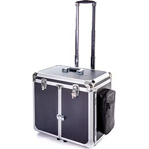 Voetverzorgingskoffer CS-Black, Ideaal voor Mobiele Voetverzorging, Trolley Model, Zwart, ca. 28 cm Diep, 42 cm Hoog, 46 cm Breed, Praktisch en Hoogwaardig