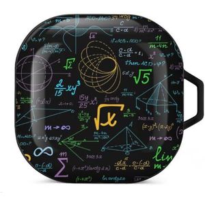 Wiskundige veelkleurige formules en berekeningen oordopjes hoesje compatibel met Samsung hard shell beschermhoes zwart stijl