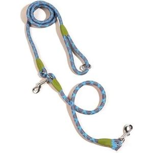 KANGYEBAIHUODIAN Reflecterende nylon riemen hondenketting trekkabel for hardlopen met vrije handen touwketting geschikt for kleine grote honden (Color : Blue, Size : 240CM)