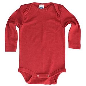 Cosilana, Babybody met lange mouwen, 70% wol, 30% zijde, rood, 74/80 cm