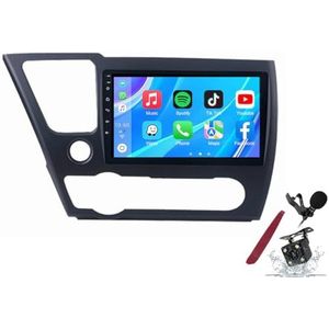 Android 14 Autoradio Sat Navi voor H-onda Civic (2013-2016) 9 Inch Touchscreen Multimedia Speler met Draadloze Carplay GPS Navigatie FM RDS Bluetooth 5G-WiFi SWC DSP,M100s