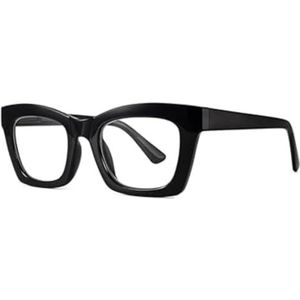 XYZ Eyewear Leesbril Zwart - Dames - Heren - Leesbrillen - Trendy - Lees bril - Leesbril met sterkte - Voordeel - Groot Montuur - Met sterkte (Zwart, Sterkte +2.50)