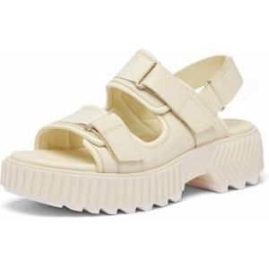 Sorel Ona Ave Multistrap Mid sandalen, platte sandalen voor dames, Krijt, 41 EU