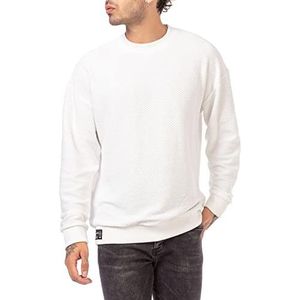 Redbridge Sweatshirt heren gebreide trui ronde hals, wit, XXL