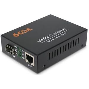6COMGIGA 10G Ethernet netwerk media converter, niet beheerd 1x 100M/1G/2,5G/5G/10GBase-T RJ45 naar 1 x 10GBase-X SFP+ slot 10Gigabit Ethernet mediaconverter,DC 5~12 V