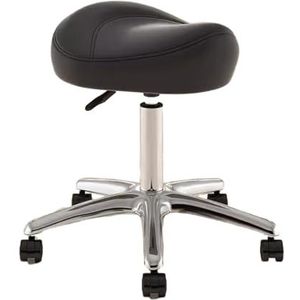 Zadelbureaustoel In Hoogte Verstelbaar 36-50cm, Zware Metalen Basis, Ergonomische Rolstoel For Tandartsstylist Tattoo-artiest(White)