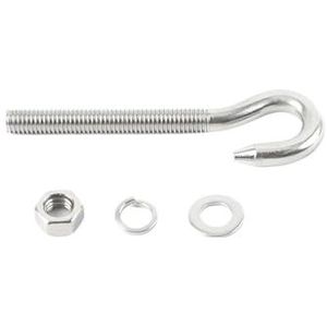 Ooghaakbout, 304SS Zilveren Beker Gesloten Oog Schroef Hijshaken Met Moeren Ringen M5 tot M10 Verpakking van 2 of 5(Cup Hook,M5-5pcs)