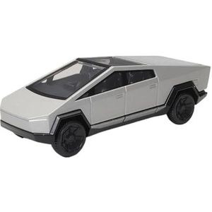 1/64 Voor Tesla Cyber ​​Pickup Truck Kids Kerstcadeau Speelgoed Legering Model Auto Speelgoed Decoraties (Color : Silver, Size : With box)