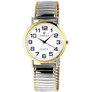 Classique horloge voor heren, met trekken, metaal, analoog, kwarts, 2700011-002