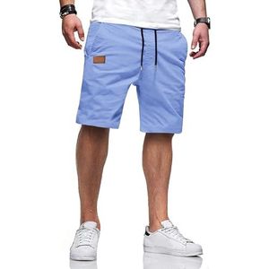 TARAINYA Korte Broek Mannen Koord Katoen Zomer Chino Casual met Zakken Blauw L