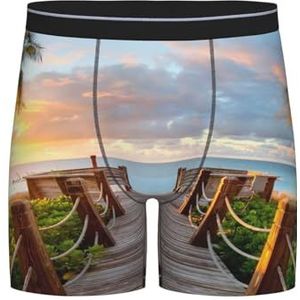 GRatka Boxer slips, heren onderbroek Boxer Shorts been Boxer Slips grappig nieuwigheid ondergoed, palmbomen strand bedrukt, zoals afgebeeld, XL