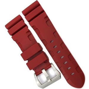 dayeer Rubber Horlogeband Fit voor Panerai Dompelpompen Luminor PAM Groen Blauw Waterdicht 22mm 24mm 26mm Horlogeband armband (Color : Red Pin, Size : 22mm)
