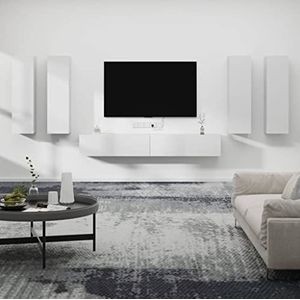 CBLDF Meubels-sets-6-delige tv-kast set wit ontworpen hout