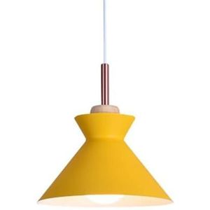 LANGDU Moderne Macaron-stijl kroonluchters Industrieel aluminium Restaurant Decor Hanglamp E27-basis Hanglamp for keukeneiland Studeerkamer Woonkamer Bar (Color : Yellow)