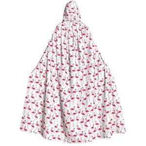 Bxzpzplj Roze Flamingo Patroon Print Unisex Hooded Mantel Voor Mannen & Vrouwen, Carnaval Thema Party Decor Hooded Mantel