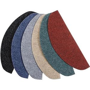 Floordirekt Leipzig Trapmatten, halfrond, antislip en zelfklevend, traptapijt voor binnen, matten voor traptreden, trapbeschermers in 5 kleuren, traptapijt (antraciet)