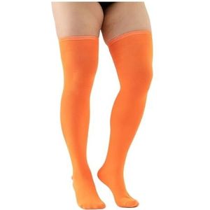 YDYAENIO Knie Hoge Sokken Dij Hoge Sokken Vrouwen Plus Size Kousen Oversized Knie Hoge Sok Grote Lange Sokken, Oranje, One size