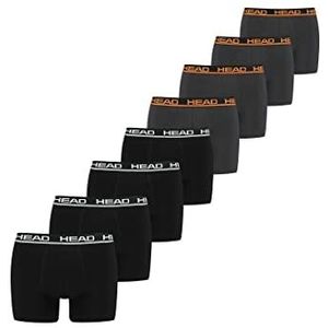 HEAD Basic boxershorts voor heren, verpakking van 8 stuks, zwart/donkere schaduw, XL