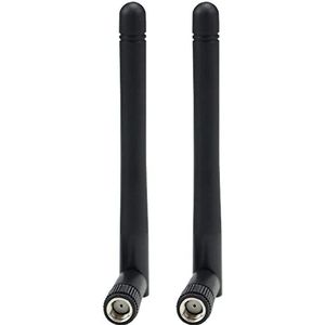 Fohevers 2-Pack WiFi-antenne 5.8G/2.4G Dual Band WiFi-antenne WiFi-antenne SMA Vrouwelijke Adapter Draaibare 90° Connector 2DBi Omni-Directionele Wifi Signaalantenne voor Draadloze Router