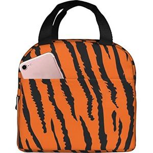 JYQCNSMJYB2 Oranje Tijger Luipaard Print Licht Duurzame Tote Bag voor Kantoorwerk School Geïsoleerde Lunchbox voor Vrouwen en Mannen