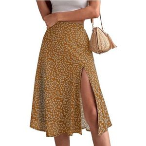GerRit Skirt Women Summer Wrapped Skirts Beach Holiday Clothes High Waist Floral Print Midi Skirt-color 6-s