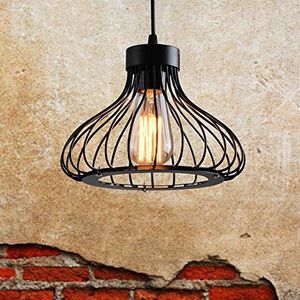 Mengjay Hanglamp, retro vintage hanglamp, plafondverlichting, E27-fitting, AC 220-240 V, voor eettafel, slaapkamer, koffiebar, leesruimte, verlichting (aanhanger kooi)