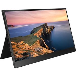 FHD Computerscherm, IPS Draagbare Monitor Dubbele Luidsprekers 14 Inch 16:9 Breedbeeld voor Laptop (EU-stekker)