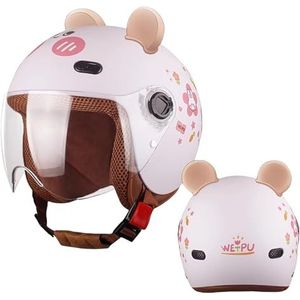 Motorfiets kinder 3/4 retro helmen, vintage open helm for 2-14 jaar for elektrische scooter, go-kart, crossmotor, kinderen(A14)