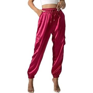 yk8fass Stretch broek met hoge taille gs-1250, Rood, 7