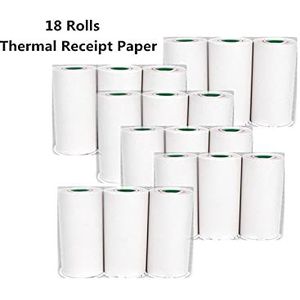 Handbediende Printer, Inkless Draagbare Draadloze Notities Printer 58mm Mini Bluetooth POS Thermisch bon printer papier Altijd Afdrukken(18 rolls paper only)