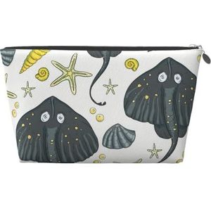 Marine Life Pijlstaartrog, Toilettas Make-up Bag Cosmetische tas Draagbare Reizen Toilettas, zoals afgebeeld, Eén maat