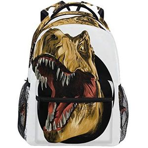LUCKYEAH oude dinosaurus hoofd rugzak school boek tas voor tiener jongen meisje kinderen Daypack rugzak voor reizen camping Gym wandelen