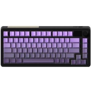 QPSJXN CMK75 Mechanisch toetsenbord met 82 toetsen en TFT-display, Hot Swappable RGB 2.4G draadloze Bluetooth en bekabelde compatibiliteit PBT-toetsdop (donkerpaars)