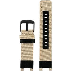 Geschikt for Casio G-SHOCK horlogeband GST-B100 S130 W300G 400g W330 W120 W410 Canvas horlogeband Nylon Armband (Color : Khaki black, Size : 0mm)