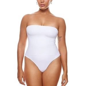 INLYRIC Vrouwen Natrelax Sexy Strapless Bodysuit String Tube Top Off The Shoulder One Piece Leotard wit 38