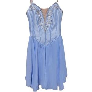 LPHFDCS Chiffon Dansjurk Vrouwen wit zilver chiffon Ballet Dance Carmen Jurk Volwassen Ballerina Dans Jurk voor Meisjes Oceaan Blauw Moderne Dans Jurk (Hemelsblauw-Niet Elastisch, Volwassen S)