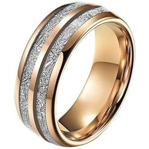 Belofte ringen for koppels/trouwringen for mannen - Perfect cadeau for hem, comfortabel om te dragen Handgemaakte herenringen(8mm pink gold,9)