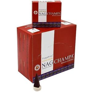 Golden Nag Wierook Kegels Champa Masala (12 pakjes)