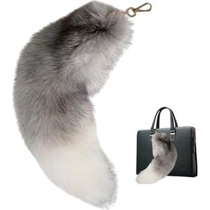 Therian Tail, 15-15,8 inch Fox Tail Keychain, Mode Fluffy Furry Tail, Mooi Faux Fur Tail Cosplay speelgoed voor handtas Backpack 1 | Kostuums