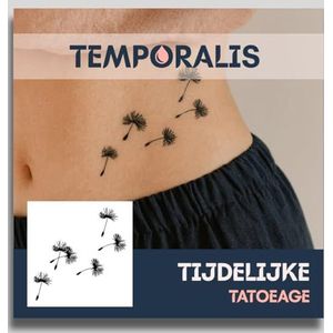 Paardenbloem tattoo – Temporalis® | Tijdelijke tatoeages voor vrouwen & mannen – Nep tattoo vegan & waterbestendig – EU-cosmetica – Blijft 1-2 weken [ Tatoeage Paardenbloemzaden ]