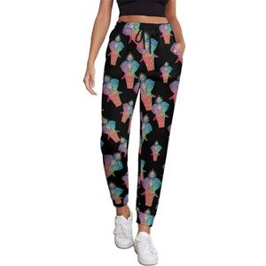 Boho Olifant Bloemen Dames Joggingbroek Running Joggers Broek Casual Broek Elastische Taille Lange Met Zakken