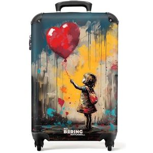 NoBoringSuitcases.com graffiti, Meisjes - Rode Ballon, Handgepäck, koffer