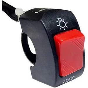 LED Stuurschakelaar Motorfietsschakelaar AAN UIT Bedieningsknop Stuurbevestiging Koplamp Signaallamp Aangepaste Schakelaars Accessoires(Red)