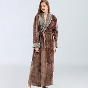 Ochtendjas Dames Lange Fleece Kamerjas in Badstof en Katoen - Plus Size Gezellige Gewaden for Vrouwen Lichtgewicht Onesie Pyjama Nachtkleding