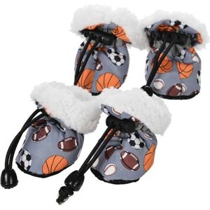 Sneeuwschoenen voor honden,4-delige waterdichte en zachte hondenschoenen met warme fleece - Puppy-buitenaccessoires voor Doberman Pinscher, Poedel, Duitse herder, Bseid